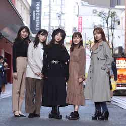 『Miss Campus KANDAI 2020』ファイナリスト（左から）岸本沙季、吉田沙弥香、加藤千絢、野村梨々華、平佐知子（提供写真）