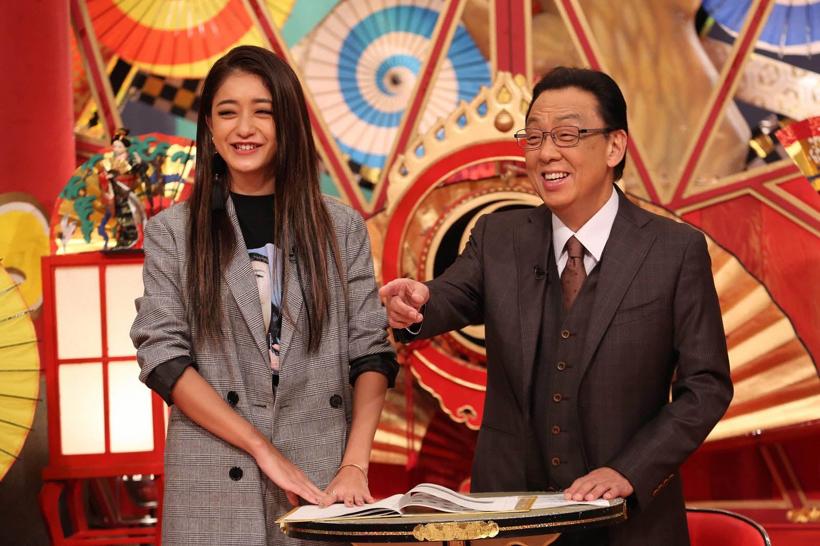 池田美優、梅沢富美男 （C）フジテレビ