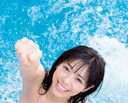 Hカップわちみなみ、迫力バスト&ボディ開放のビキニ姿
