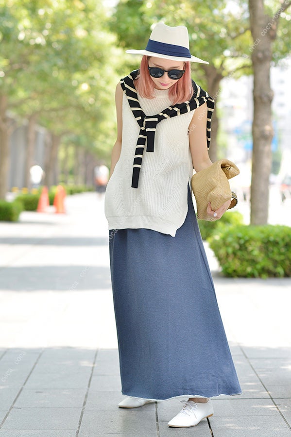 しっとりカシミヤタッチボーダーニットカーディガン「coca」1,690円（税込）／画像提供：coca