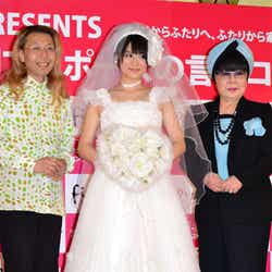 華道家の假屋崎省吾氏、北乃きい、ファッションデザイナーの桂由美氏