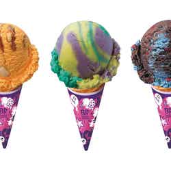 左から：パンプキンパイ、ネオンモンスター、マジカルミントナイト／画像提供：B-R サーティワン アイスクリーム株式会社