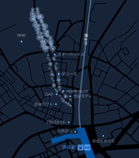 青の洞窟 SHIBUYAマップ／画像提供：日清フーズ