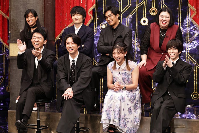 (上段左から時計回り)ローラ、岡山天音、北村一輝、熊元プロレス、板垣李光人、坂本花織、相葉雅紀、えなりかずき(C)フジテレビ