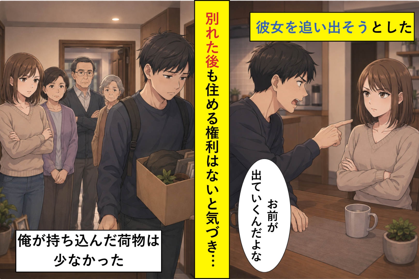 家賃のいらない彼女の祖父母の部屋に、別れたあとも住めると思った俺が合鍵を返すまで