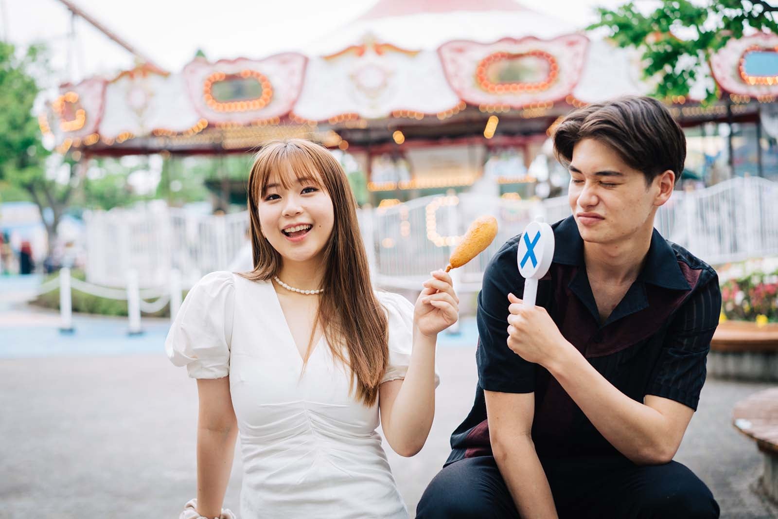 YUNA、Sean「彼とオオカミちゃんには騙されない」（C）AbemaTV, Inc.