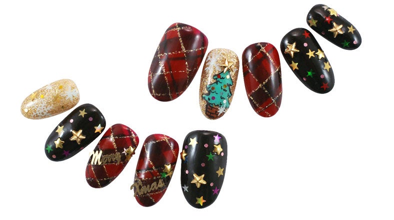 平山あやがデザインしたオリジナルクリスマスネイル