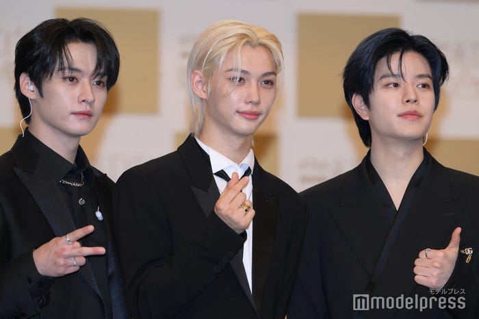 リノ、フィリックス、スンミン「第74回NHK紅白歌合戦」(C)モデルプレス