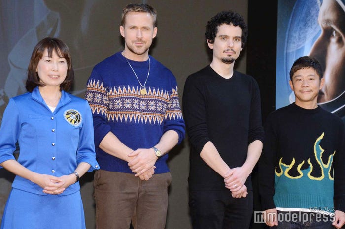 (左から)山崎直子氏、ライアン・ゴズリング、デイミアン・チャゼル監督、前澤友作氏 (C)モデルプレス