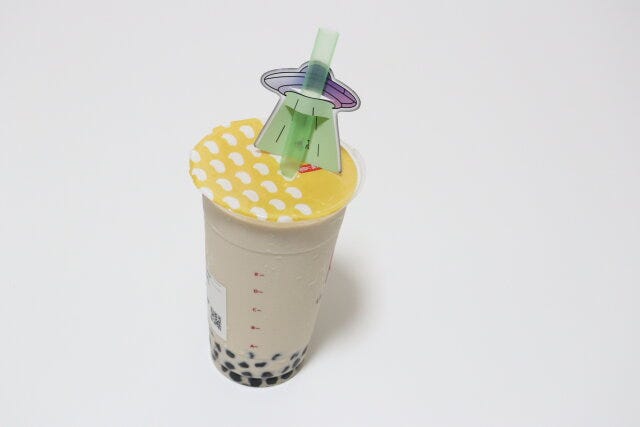 セリア　ペーパータグ付き太口ストロー