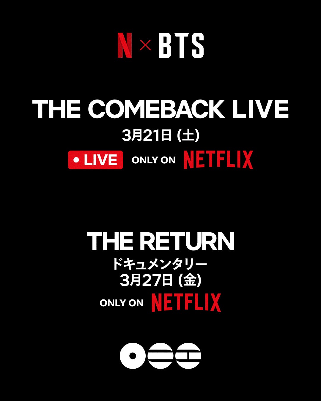 『BTS THE COMEBACK LIVE _ ARIRANG』『BTS：THE RETURN』