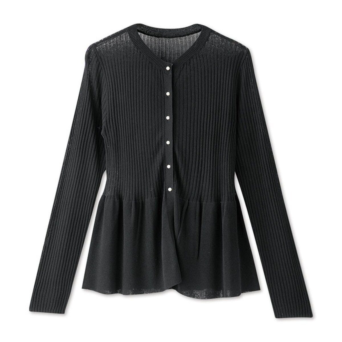 しまむらのペプラムニットカーディガン（MUMU）