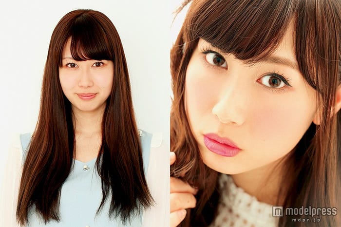 小嶋陽菜系メイクbefore&after/モデル太田南(画像提供:「Ray」5月号、主婦の友社)