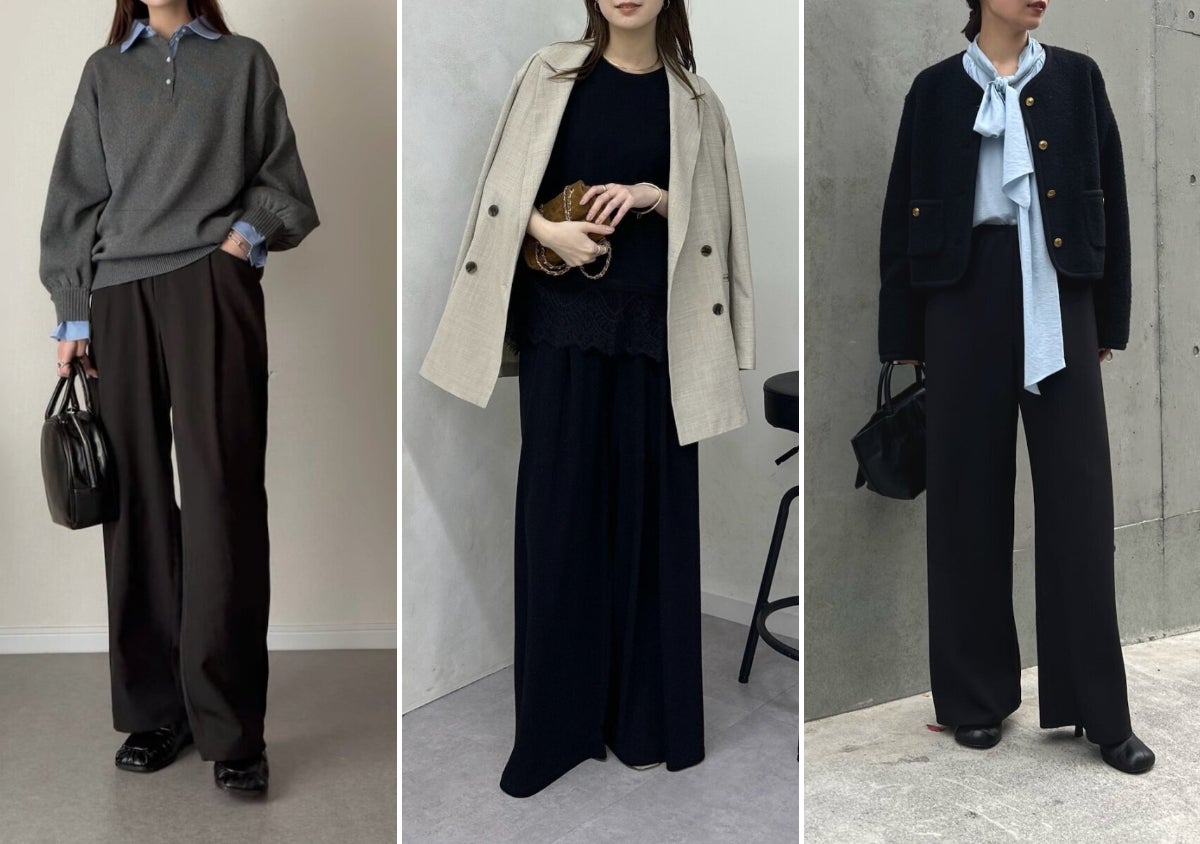 何着るか悩む日は「黒ワイドパンツ」はいとけばとりあえず決まる！大人の垢抜けパンツスタイル