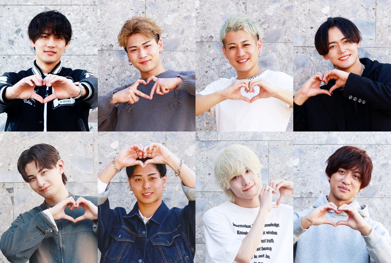 「LOVE RING」男性参加メンバー（上段左から）RYUDAI、KEISHI、KAI、REN（下段左から）YOUTA、RYUKI、SHU、KATSUYA（C）DMM TV