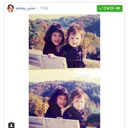 美人姉妹の幼少期2ショット（左から）水原希子、佑果／水原佑果Instagramより