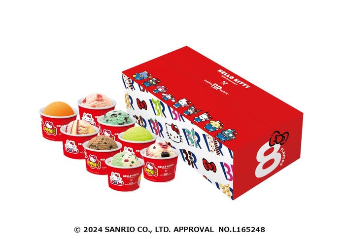 ハローアイスクリームセット スモール 2,800円 / レギュラー 3,500円(C)2024 SANRIO CO., LTD. APPROVAL NO.L165248