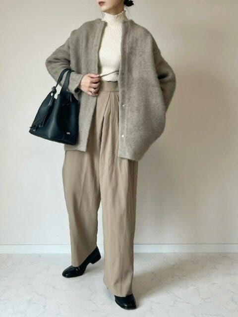 冬 カーディガン コーデ 冬のカーディガンコーデ