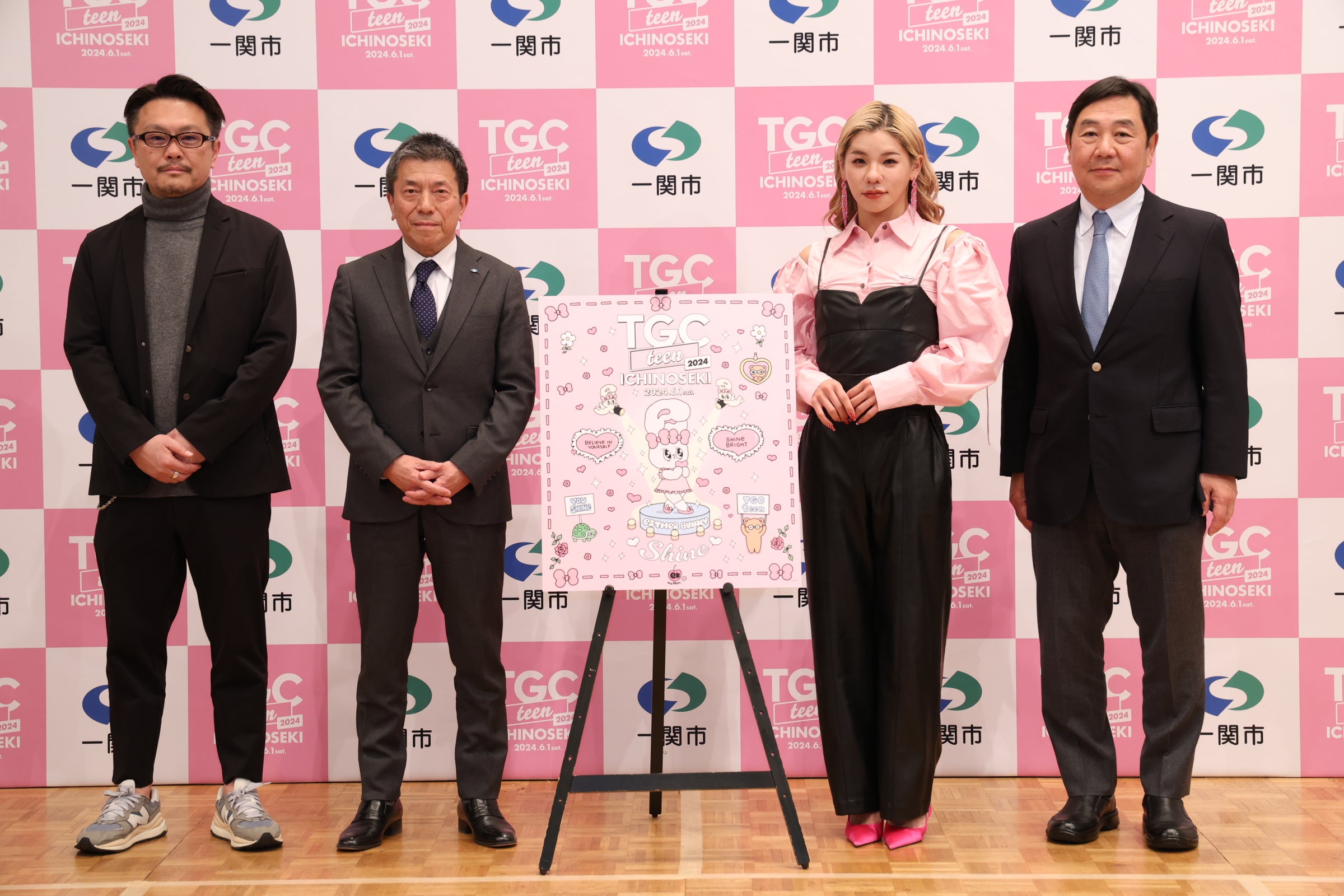 ⻘木充、佐藤善仁、とうあ、石田健一郎（C）TGC teen ICHINOSEKI 2024 記者発表会