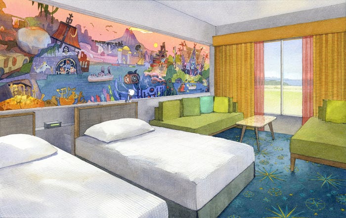 第2棟のオープン日が決定/「東京ディズニーセレブレーションホテル:ディスカバー」客室のイメージ(C)Disney