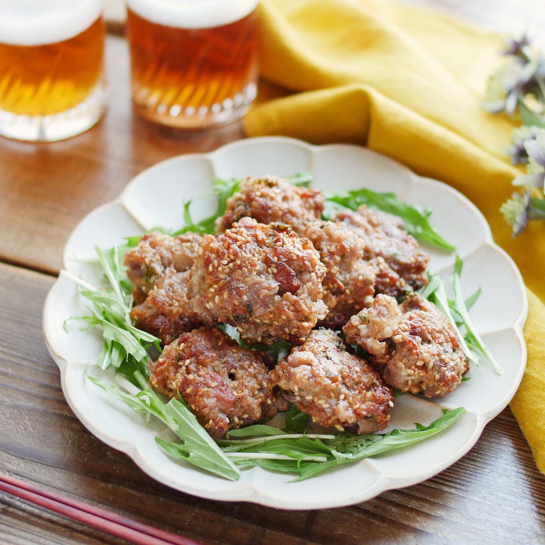 揚げ焼きで簡単♪カリッとジューシー。梅しそ豚こま揚げ