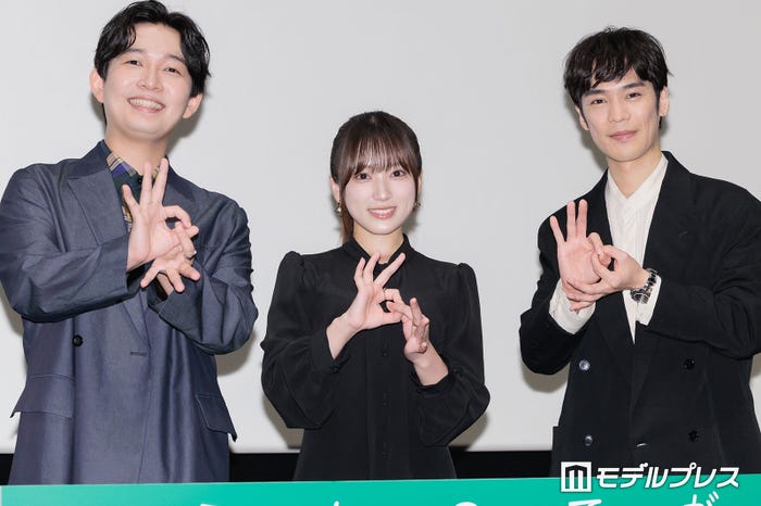 梅田修一朗、矢吹奈子、小野賢章(C)モデルプレス