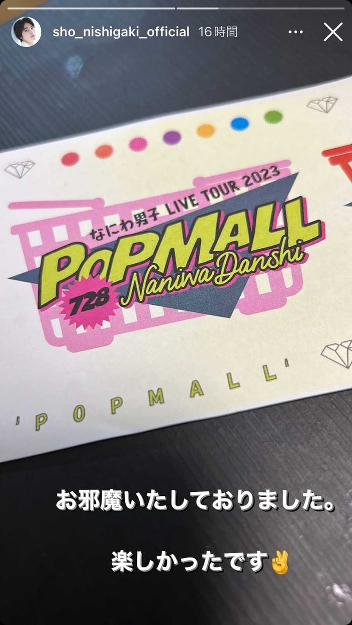 西垣匠公式Instagramのストーリーズより