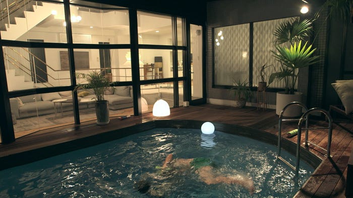 プールに入る流佳と翔平「TERRACE HOUSE TOKYO 2019-2020」18th WEEK(C)フジテレビ/イースト・エンタテインメント(C)モデルプレス