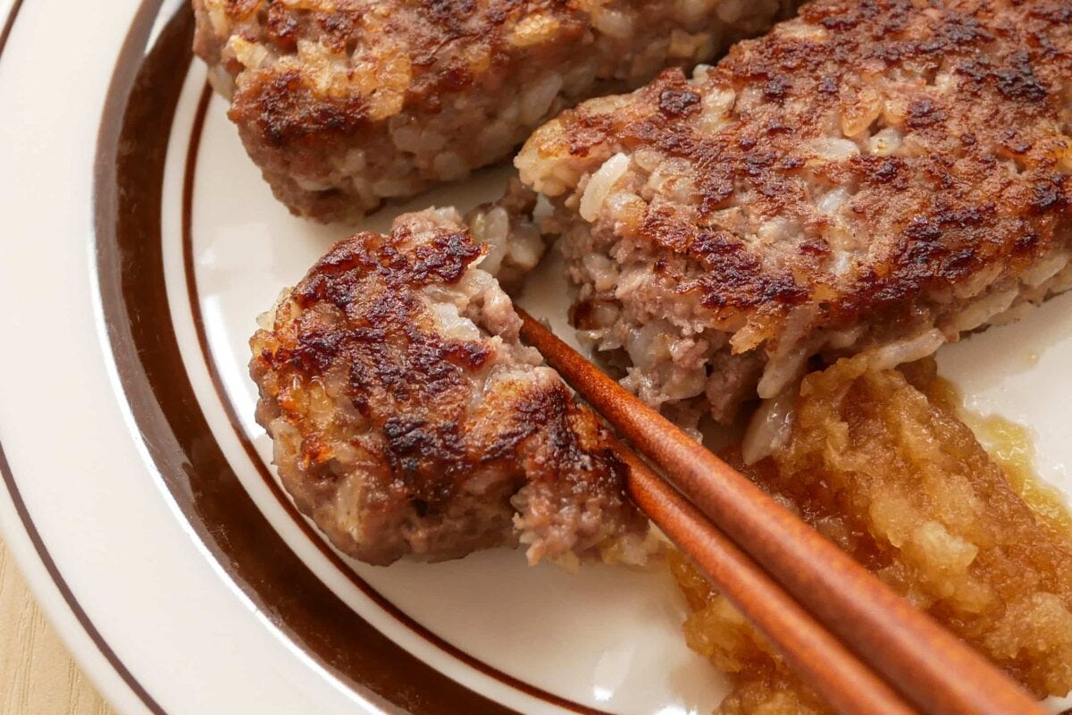 箸で食べれるハンバーグ
