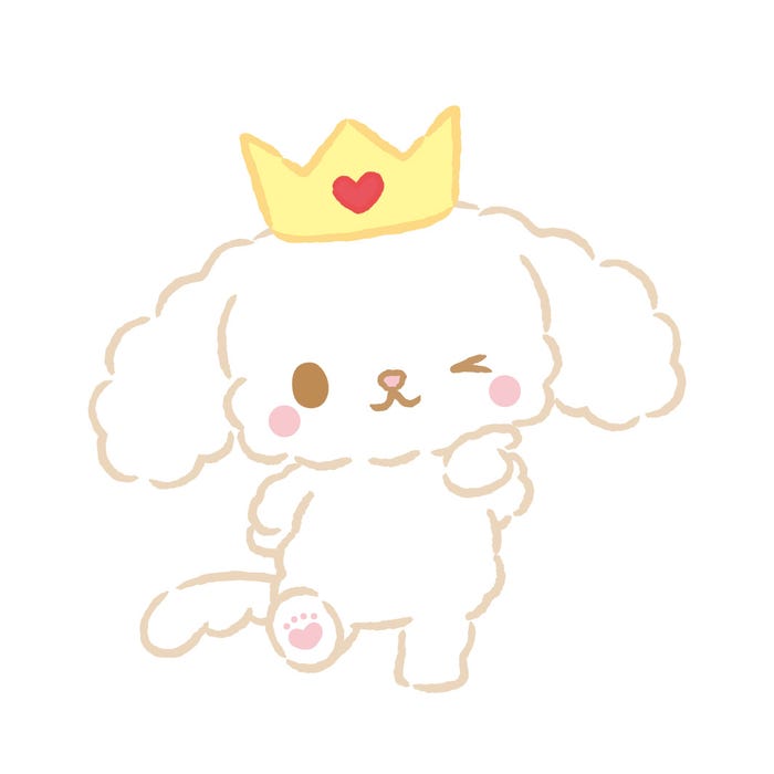 RURU(白岩瑠姫考案)実は王子様?なプードル。寝るときはおしゃぶりが手放せない。(C)’22 SANRIO 著作(株)サンリオ (C)LAPONE ENTERTAINMENT