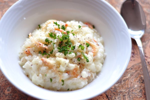 牛乳と豆乳を使った桜エビのリゾット