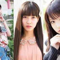 ギャルの清楚ブームを牽引する「Popteen」モデル（左から）松本愛、前田希美、志田友美