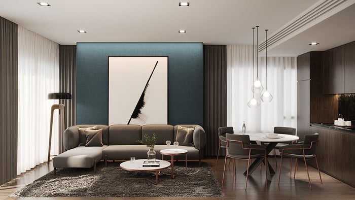 客室スイートのリビングルーム／画像提供：サイアム・シンドーン