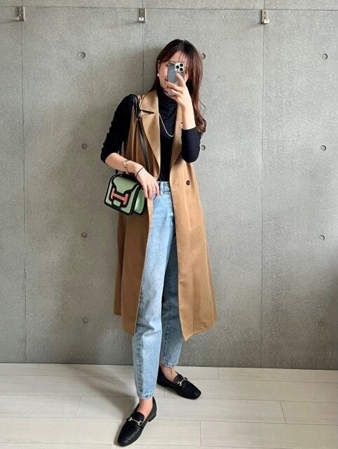 アラフォー きれいめカジュアルコーデ 2023秋 アラフォー 40代 コーデ きれいめカジュアル きれカジ キレカジ コーディネート レディース 着こなし おすすめ オススメ 体型カバー おしゃれ お洒落 オシャレ トレンド デニム ジレ ロングジレ