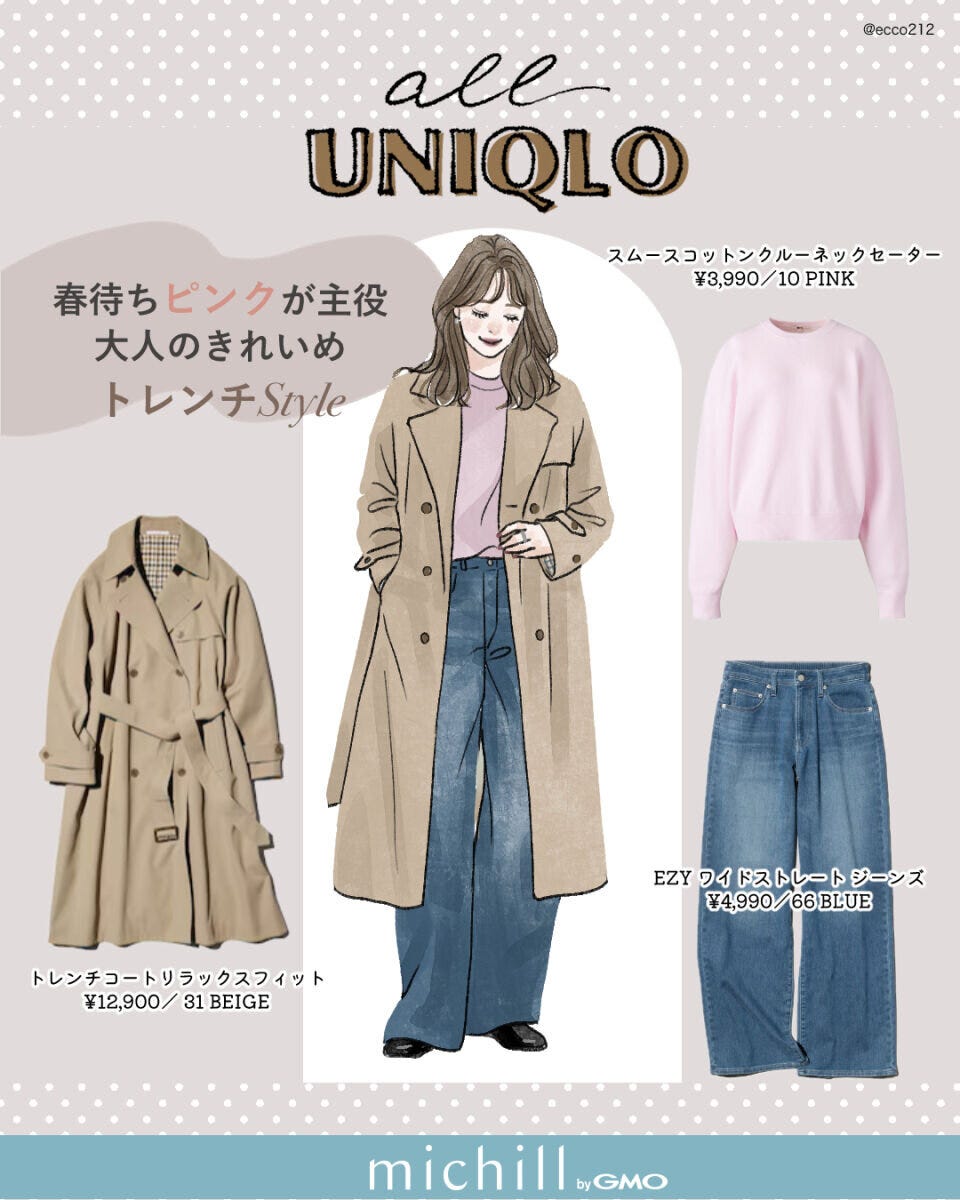 ALLユニクロ大人のきれいめトレンチスタイル