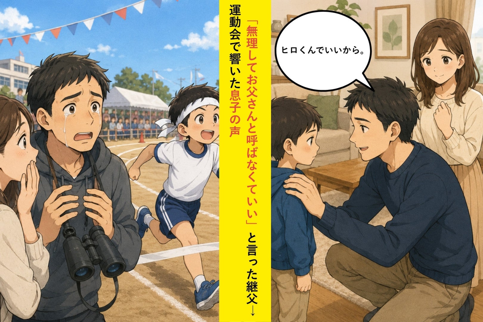 「無理してお父さんと呼ばなくていい」と言った継父→運動会で響いた息子の声