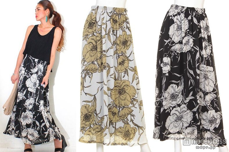 【LATINA】花柄シフォンフレアーLSK「ANAP」4,860円（税込）