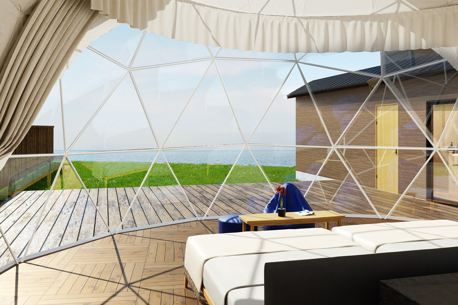 九州シーサイドグランピング グランドーム福岡ふくつ／画像提供：ブッキングリゾート