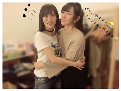 山本彩、鈴木愛理/℃-uteオフィシャルブログ(Ameba)より