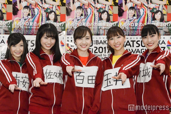 (左から)有安杏果、佐々木彩夏、百田夏菜子、玉井詩織。高城れに (C)モデルプレス