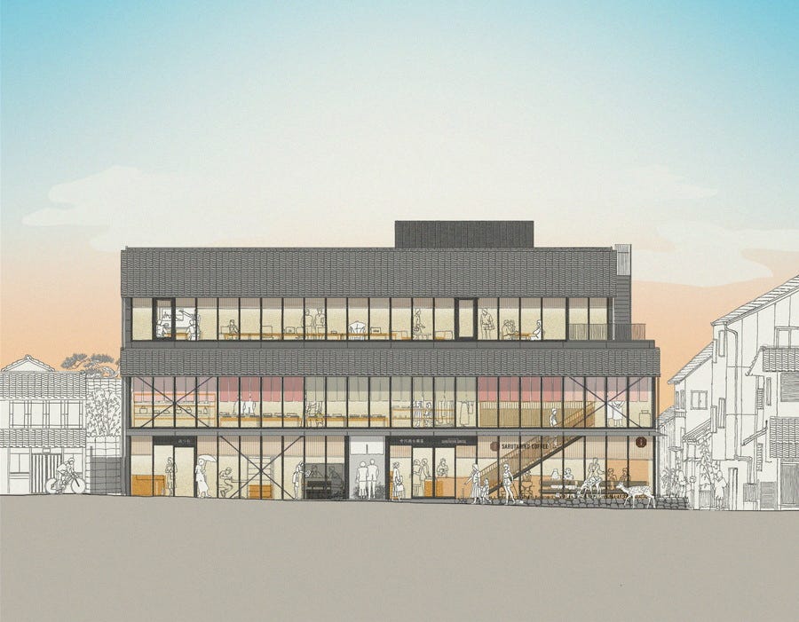 「鹿猿狐ビルヂング」中川政七商店・奈良に初の複合施設、猿田彦珈琲やすき焼き屋も出店