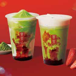 メリーストロベリー抹茶 ミルクティー/フローズンティー/画像提供:ゴンチャ ジャパン