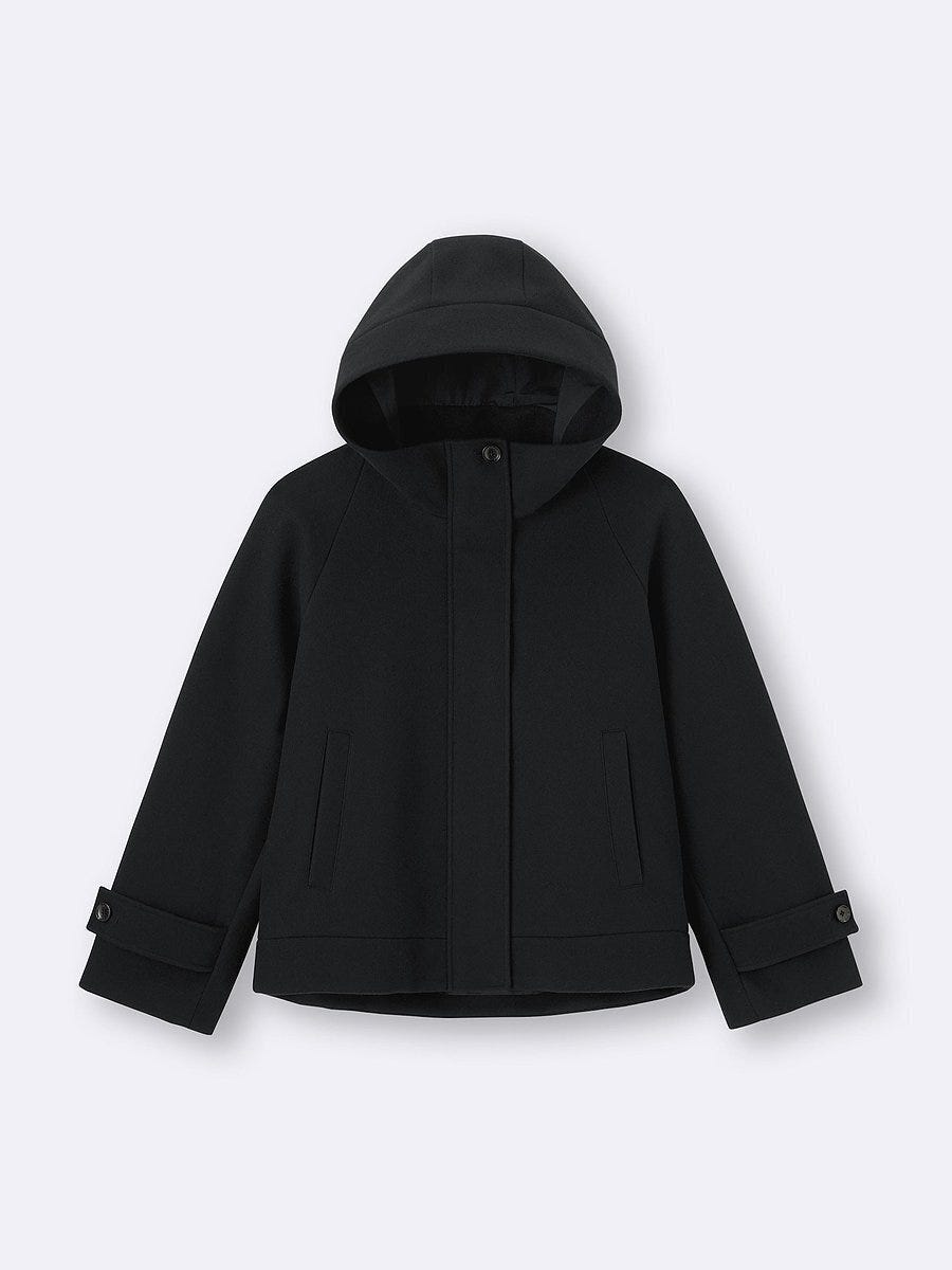 GUのコージーメルトンショートフーディコート