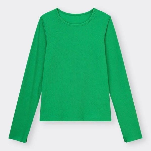 GU　ひと目惚れトップス　￥1,500以下　ソフトリブクルーネックT
