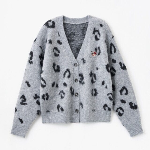 サンリオヒョウ柄カーディガン 2025冬しまむらレディースサンリオヒョウ柄カーディガン