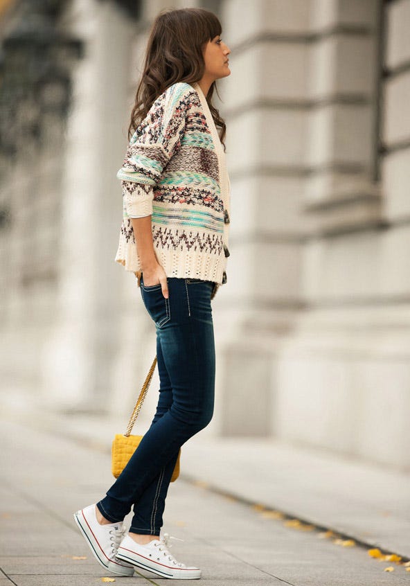 【SET】クルーネックロゴ長袖プルオーバー+スーパーストレッチデニムスキニーパンツ「STYLEST」6,700円(税別)/画像提供:STYLEST