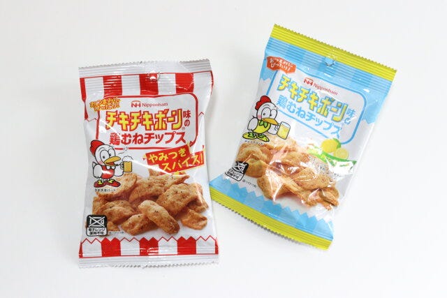 ダイソーのチキチキボーン味の鶏むねチップス2種