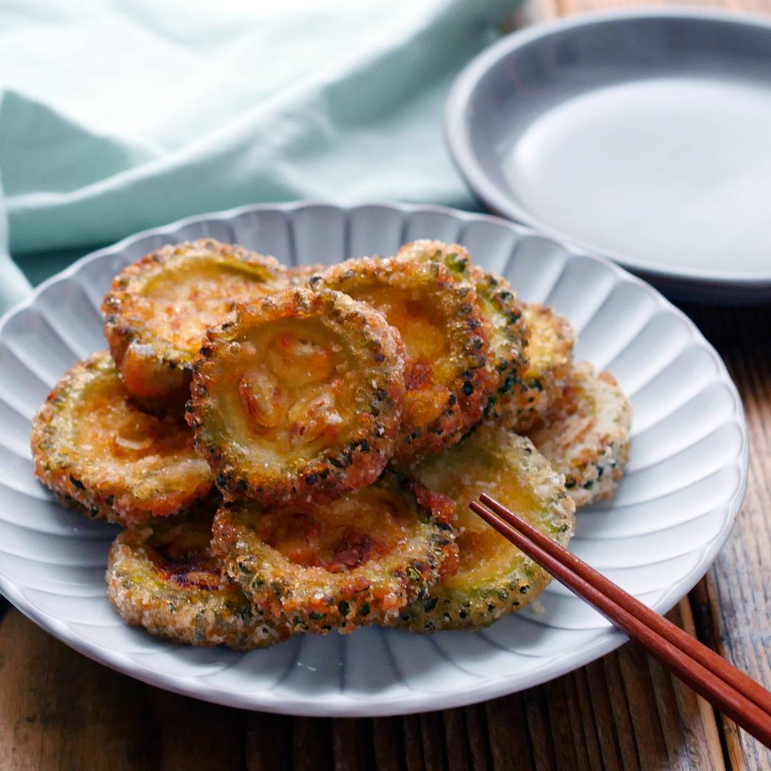 種もわたもそのまま!ゴーヤの唐揚げ