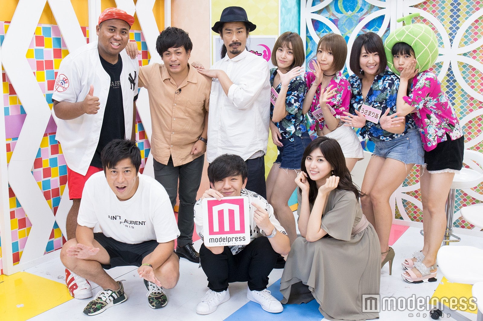 （前列左から）尾形貴弘、向井慧、岩崎名美（後列左から）アントニー、大トニー、菅良太郎、田森美咲、清水あいり、うさまりあ、山口めろん （C）モデルプレス