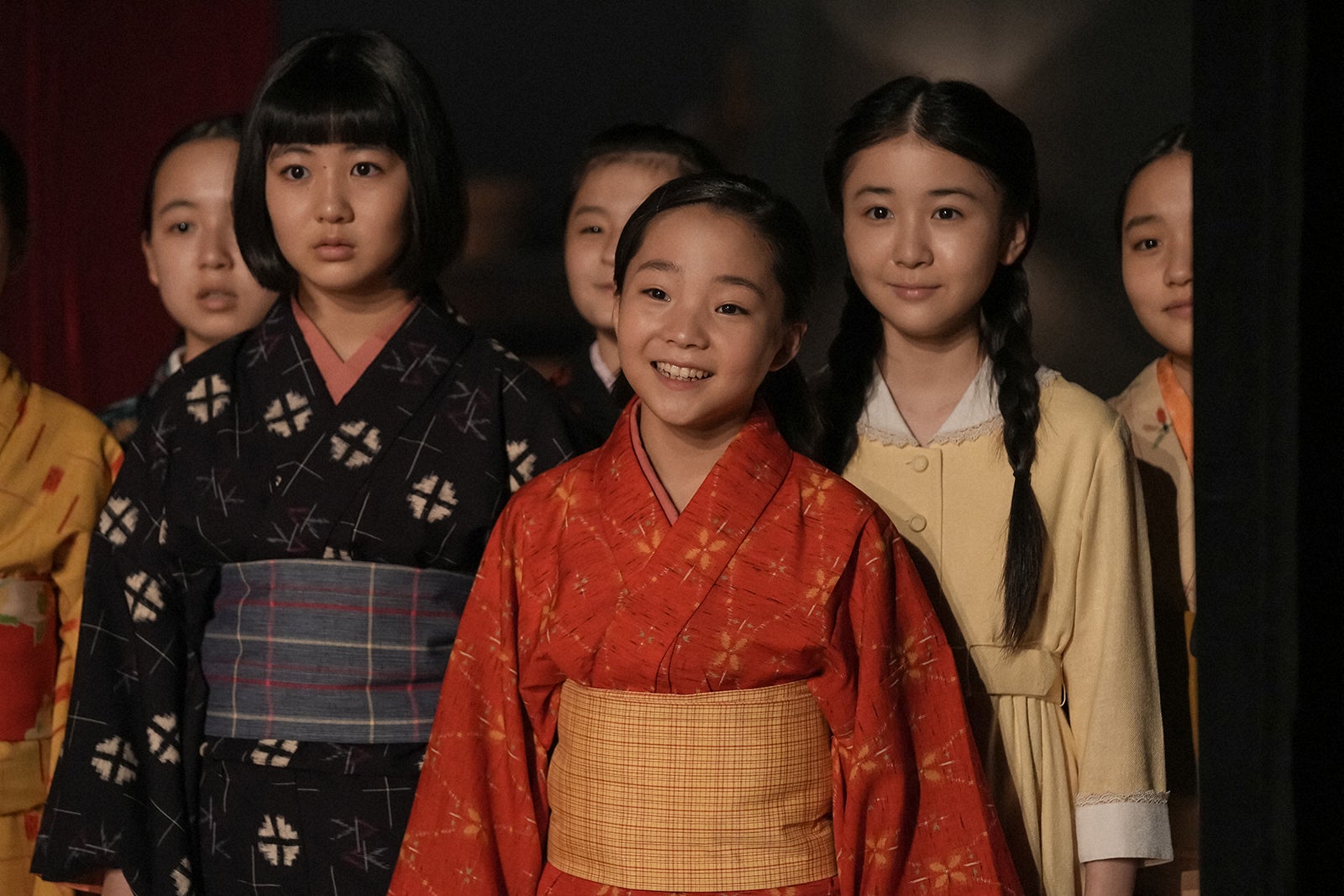 木村湖音、澤井梨丘、小南希良梨「ブギウギ」第6話（C）NHK